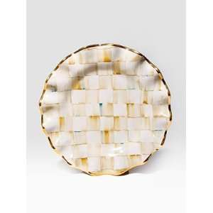  MacKenzie Childs Parchment Check Fluted Dinner Plate: Home 
