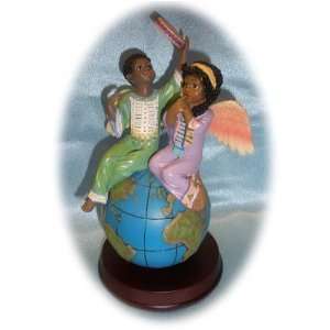  Ethnic Angels of Peace Sitting on a Globe
