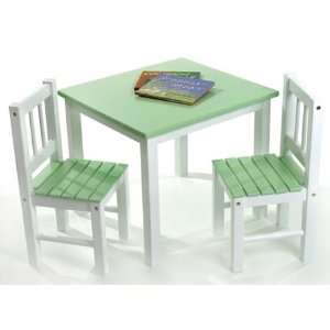  Green/White Table & 2 Chair: Home & Kitchen