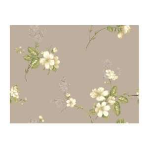   Apple Blossom Vine Wallpaper, Beige Background/Cream