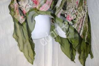 Green, Pink, Beige are the basic colors on Floral Print Top