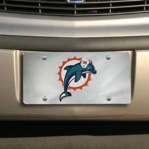 Miami Dolphins Silver Mirrored License Plate