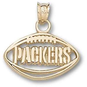   Packers NFL Pierced Football Pendant (Gold Plate): Sports & Outdoors