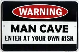   Man Cave Enter Own Risk Office Garage 8 x 12 Aluminum Embossed Sign