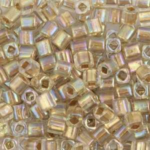  TOHO Seed Beads Cube 4mm Gold Lined Crystal AB Arts 