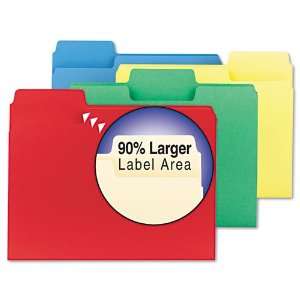 Smead® SuperTab Colored File Folders, 1/3 Cut, 11 Pt Stock, Letter 