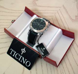 Ticino 44mm Vintage Diver Handwind Chronograph Watch  