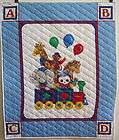 New Handmade Baby Quilt Animal Train ABC Bright Colors 