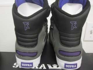 Supra TK Society Charcoal Neoprene Tuf with Purple 4 13 NIB $190 