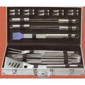   Steel 18 pc Barbecue Tool Set in Metal Case