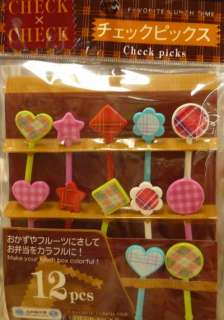 Food Picks BENTO Lunch Box 12pcs Lovely Checked  