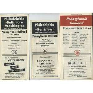  6 Pennsylvania Railroad 1959 Timetables Philadelphia 