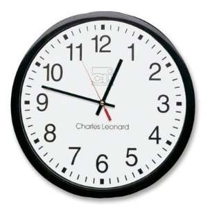   LEONARD, INC LEO76820 Wall Clock, 12, Plastic, Black Frame/White Dial