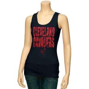 Cleveland Cavaliers Ladies Navy Blue Distressed Logo Tank 
