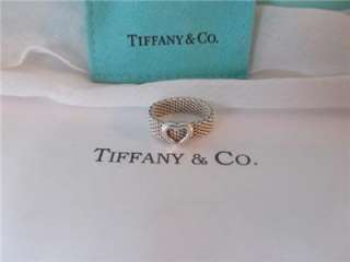 Tiffany & Co Somerset Mesh Heart Sterling Silver Ring  