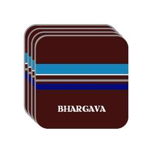 Personal Name Gift   BHARGAVA Set of 4 Mini Mousepad Coasters (blue 