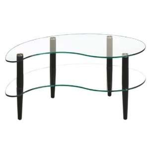  Tia Coffee Table Glass Shelf Black: Furniture & Decor