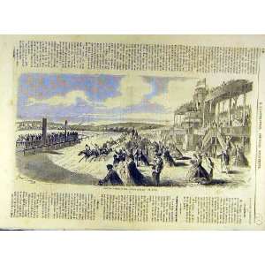  1863 Race Course Pin Racing Horses French Print