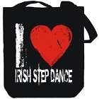 Canvas Tote Bag Black I Love Irish Step Dance