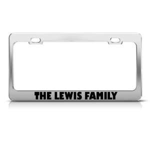 The Lewis Family license plate frame Stainless Metal Tag Holder