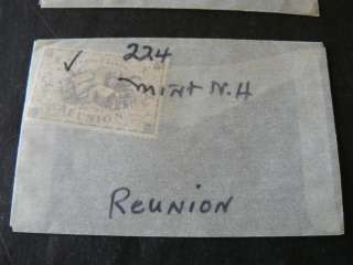 REUNION   Mint + Used Glassines Stamp Collection +  