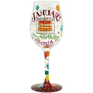    Lolita Love My Birthday Month Wine Glass, January
