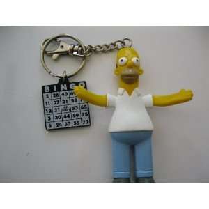 Homer Simpson Key Chain w/Bingo Card