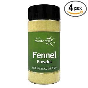  Sylvias Rainforest Fennel Powder, 3.5 Ounce Bottles (Pack 