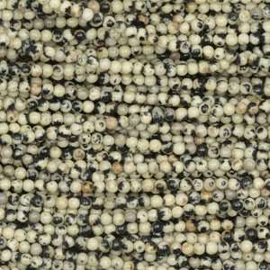  Dalmatian Jasper 2mm Round Gemstone Beads 15.5 Strand 