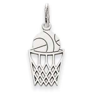    14k White Gold Basketball Charm: West Coast Jewelry: Jewelry