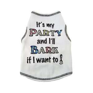 See Spots Dog Pet Cotton T Shirt Tank, Its My Party and Ill Bark 