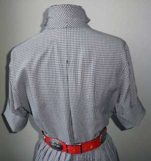 60s Vtg. Adorable Mad Men Cotton June Cleaver Rockabilly Shirt Dress 