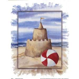  Sand Castle & Beach Ball Poster Print
