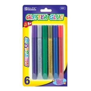  BAZIC 15ml Pastel Glitter Glue Pen (6/Pack), Case Pack 24 