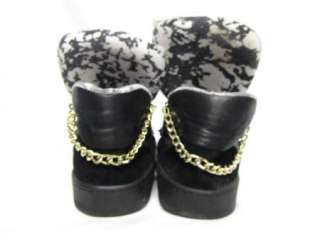 BERNHARD WILLHELM Black Leather Chain Strap Sneakers 10  