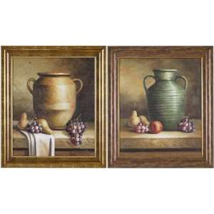  Painting, 2 Pc Set, Gold & Green Pots: Kitchen & Dining