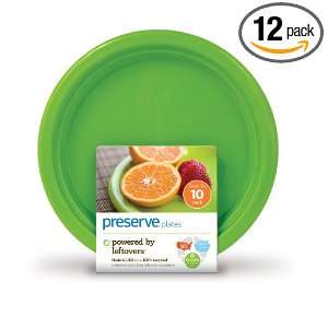  Preserve On The Go 7 Inch Plates, Apple Green, Set of 10 