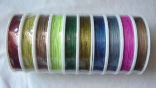 10 Rolls Mixed Colour Tiger Tail Beading wire .38mm  