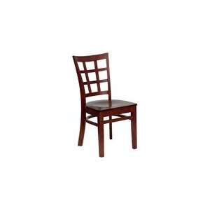   HERCULES Mahogany Window Back Wooden Restaurant Chair: Home & Kitchen
