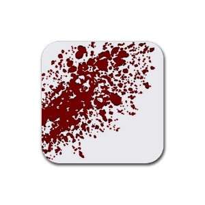  Blood Splatter Rubber Square Coaster set (4 pack) Great 