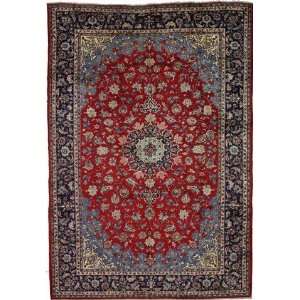  85 x 122 Red Persian Hand Knotted Wool Isfahan Rug 