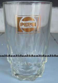 2x PEPSI Cola Vintage Classic GLASS Thai GOLD TEXT Set  