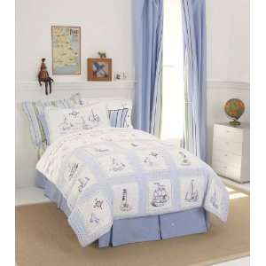  Blue Twin Bed Skirt from Whistle & Wink: Home & Kitchen