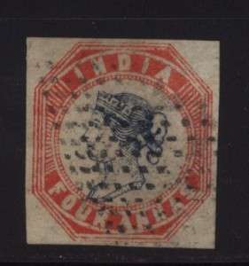 INDIA 4 ANNA LITHO OF 1854   LOVELY STAMP 4 CLEAR MARGINS  