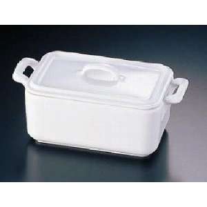  614861 Rectangular Terrine with Lid, 14 Ounce, White