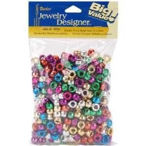 Pony Beads 6x9mm 380/Pkg Assorted Colors