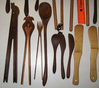 Lot Wooden Utensils   Some Vintage, Handmade   Chopsticks Measuring 