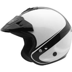  KBC Tour Com Stripe Open Face Helmet X Small  White 