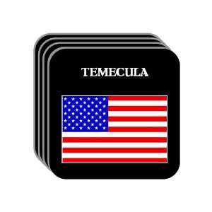US Flag   Temecula, California (CA) Set of 4 Mini Mousepad Coasters