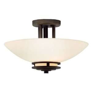   Contemporary/Casual Lifestyle Semi Flush 2 Light Fixture   Olde Bronze